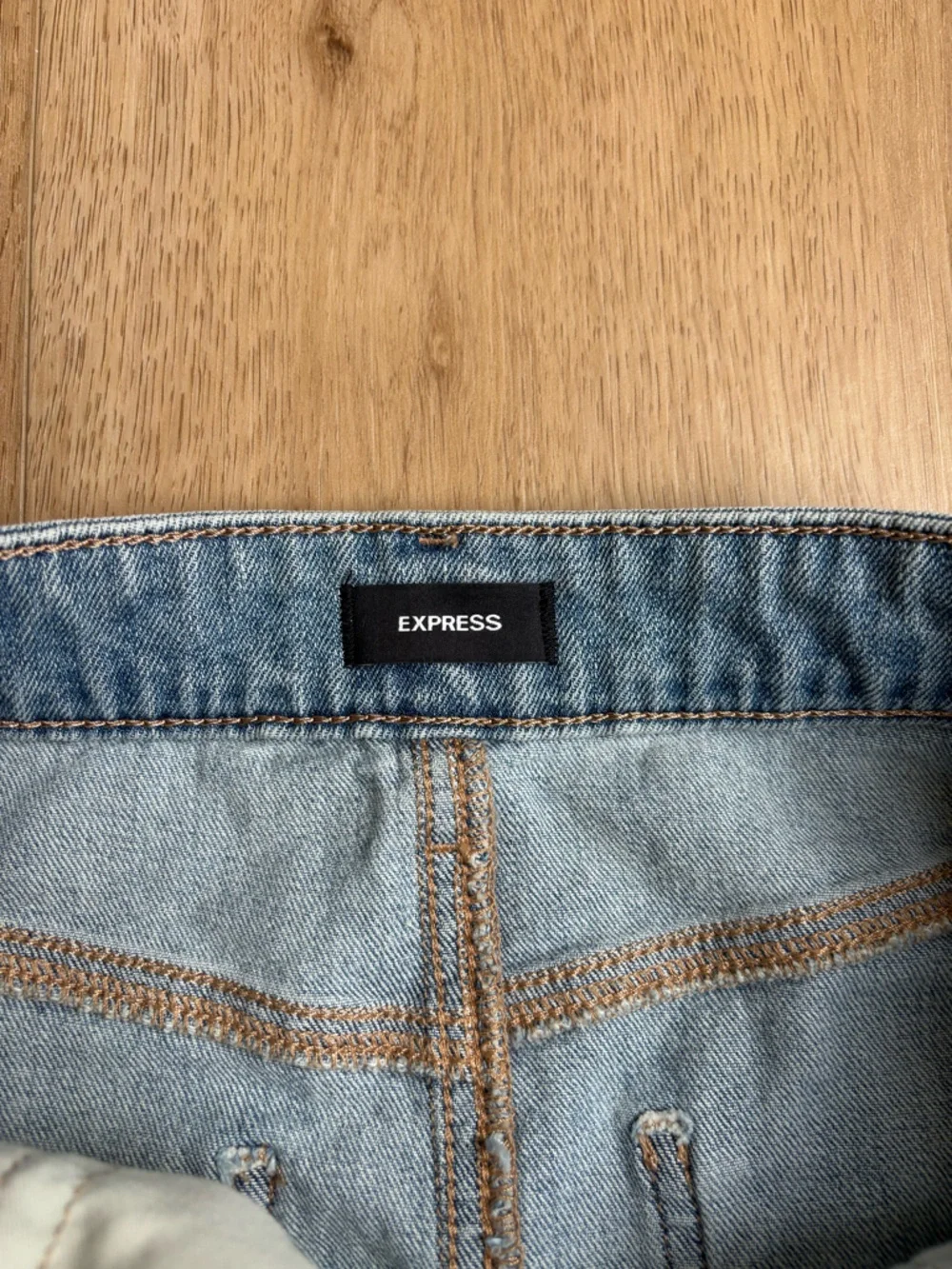 Express Light Blue Patchwork Denim Long Skirt Size 12 Coastal Cowgirl